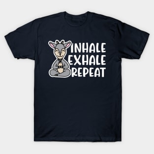 Inhale Exhale Repeat Gas Goat Yoga Fitness Funny T-Shirt